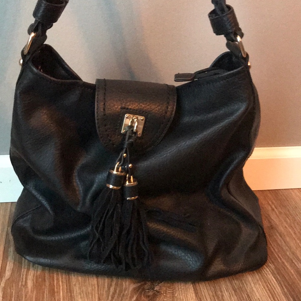 Black Leather Shoulder Bag